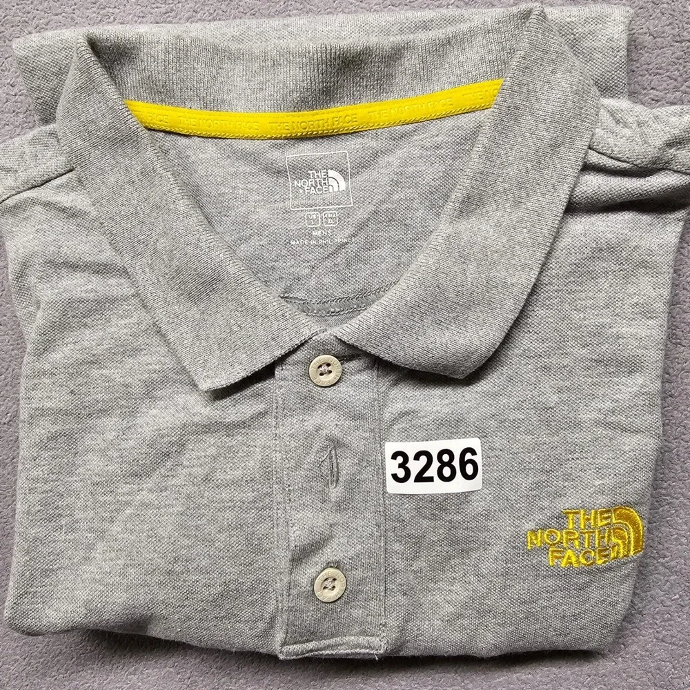 The North‎ Face Polo Shirt Mens US Large Gray Short Sleeve Collared Popover.